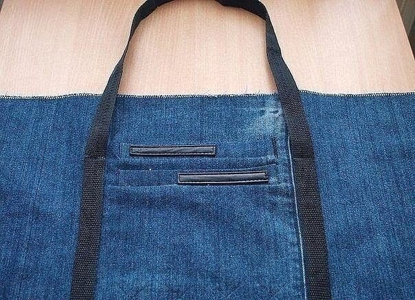 Дорожная сумка из старых джинсов