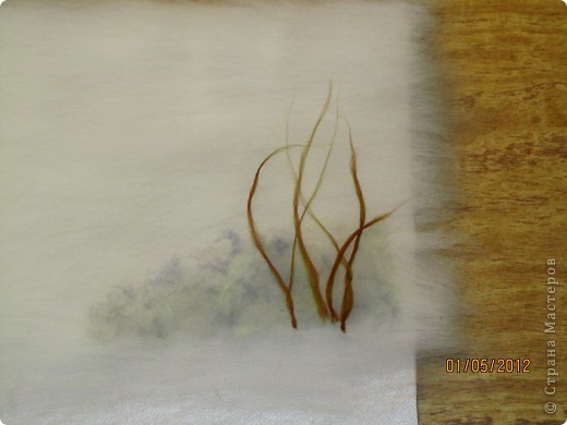 Картина из шерсти "Осень в парке"