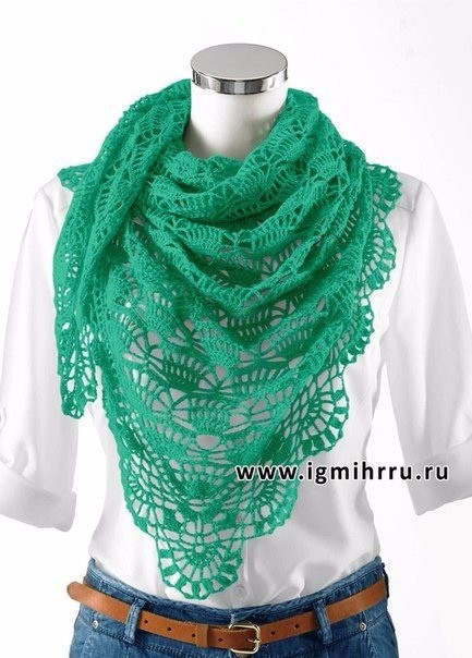 Красивые шали крючком