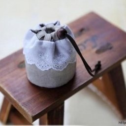 Льняной мешочек с кружевом: мастер-класс