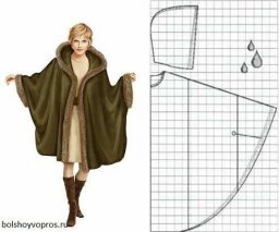 Моделирование пончо-пальто с капюшоном
