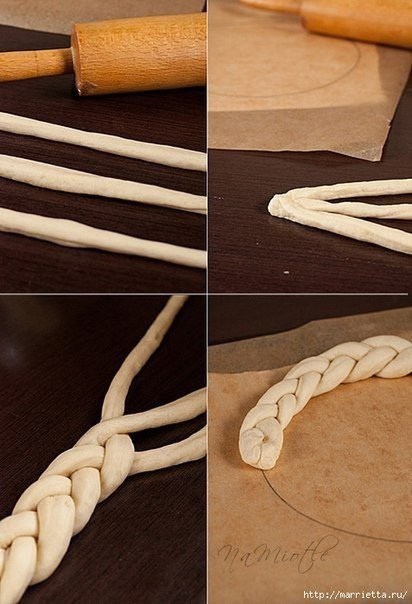 Плетёная пасхальная корзинка из дрожжевого теста