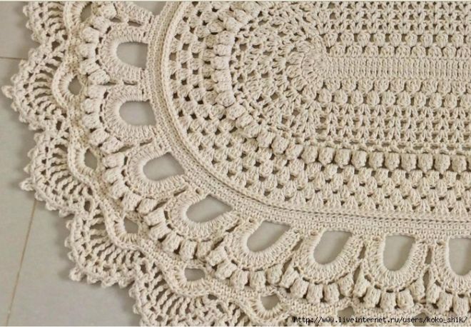 Роскошные вязаные ковры со схемами