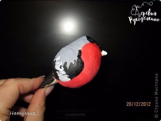 Снегири из ваты: мастер-класс