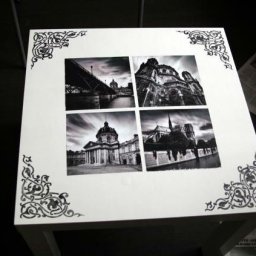 Декор мебели: черно-белый декупаж журнального столика