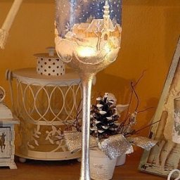 Декупаж фужера под свечу