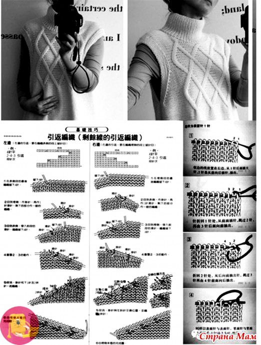 Элегантный и просто вяжущийся жилет спицами