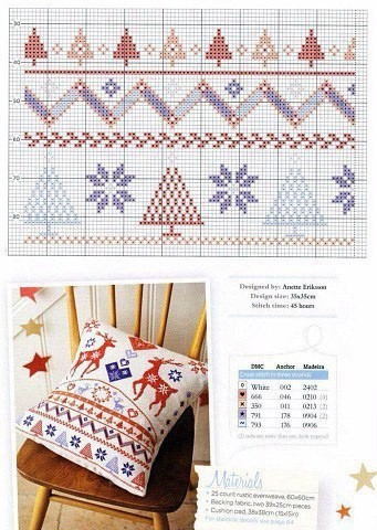 Зимние мотивы: схема для вышивки крестом