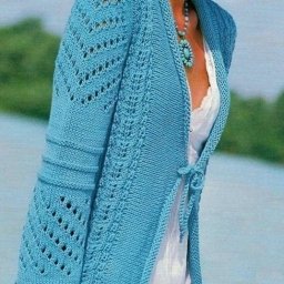 Ажурный бирюзовый жакет