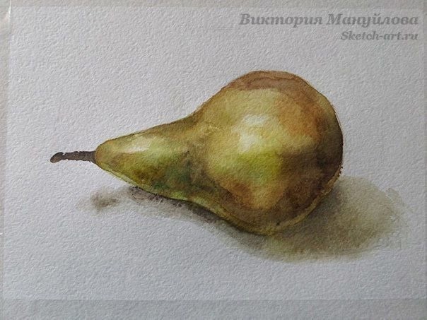 Рисуем зеленую грушу