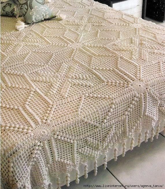 Шикарное покрывало крючком