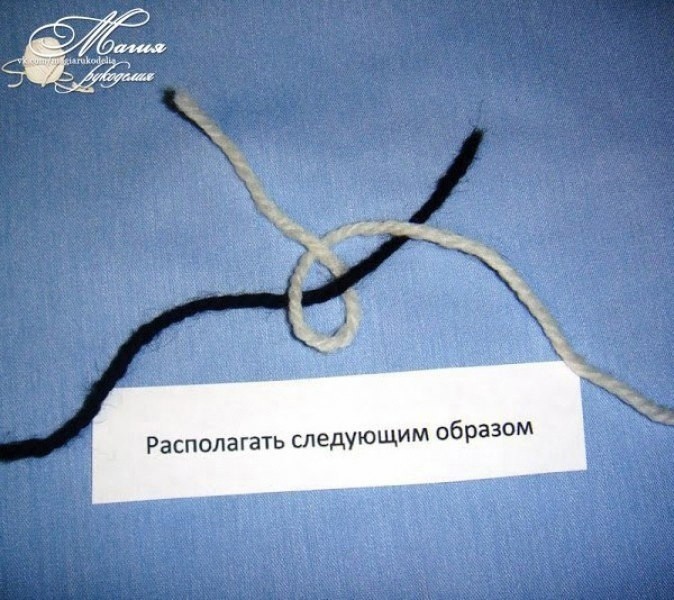 Узелок промышленный для соединения нитей