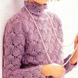 ​Милый и элегантный лиловый свитер крючком