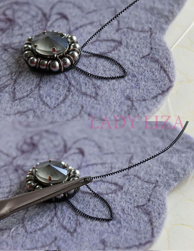 Вышиваем брошь «Ночной цветок» бисером и канителью