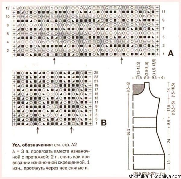 Изумительно красивая туника на спицах