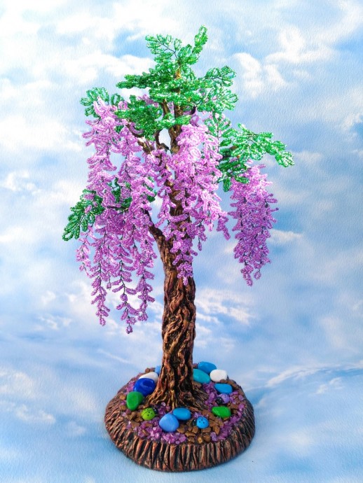 Восхитительное цветущее дерево из бисера