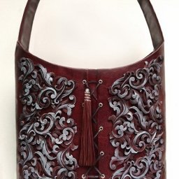 Декорирование сумки с объемным гибюким орнаментом