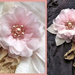 Пион из лент и батиста: мастер-класс