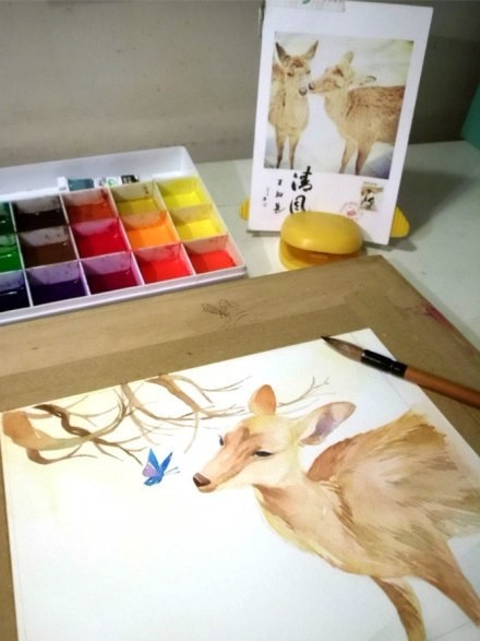Рисуем оленёнка