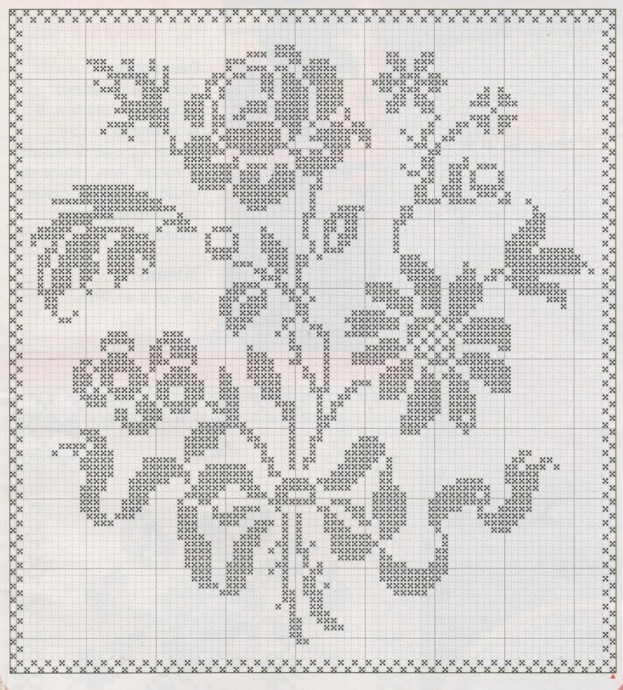 Схемы для филейного вязания: цветочки
