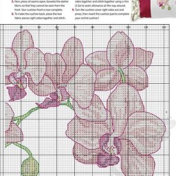 Вышиваем красивые розовые орхидеи