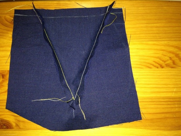 Как втачать деталь с острым углом