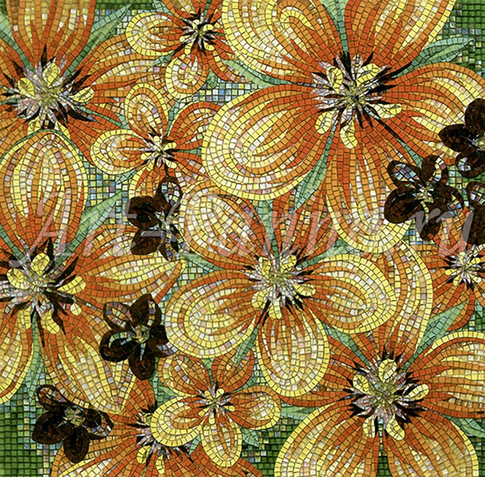 Невероятно красивая мозаика: цветы