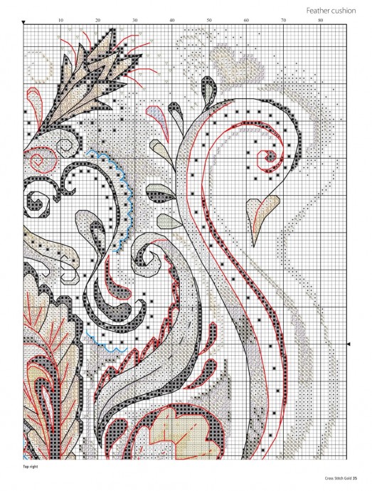 Стилизованный лебедь: вышивка