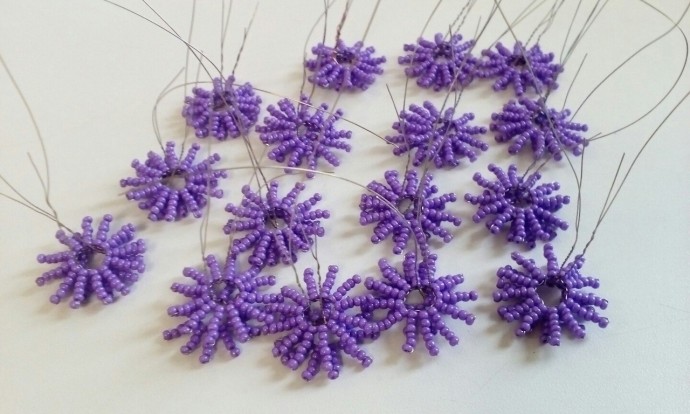 ​Васильки из бисера