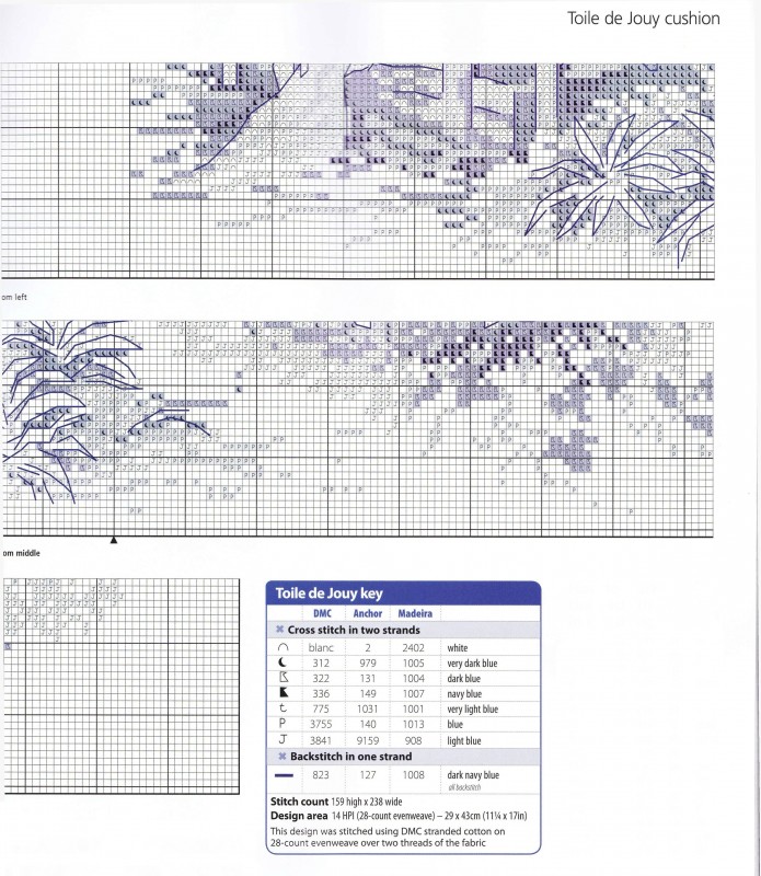 Бело-синяя вышивка