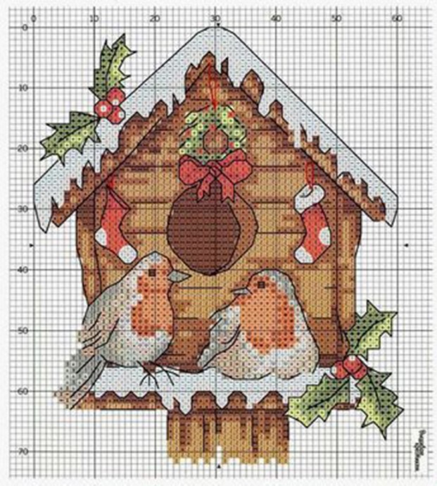 ​Красивая вышивка скворечника