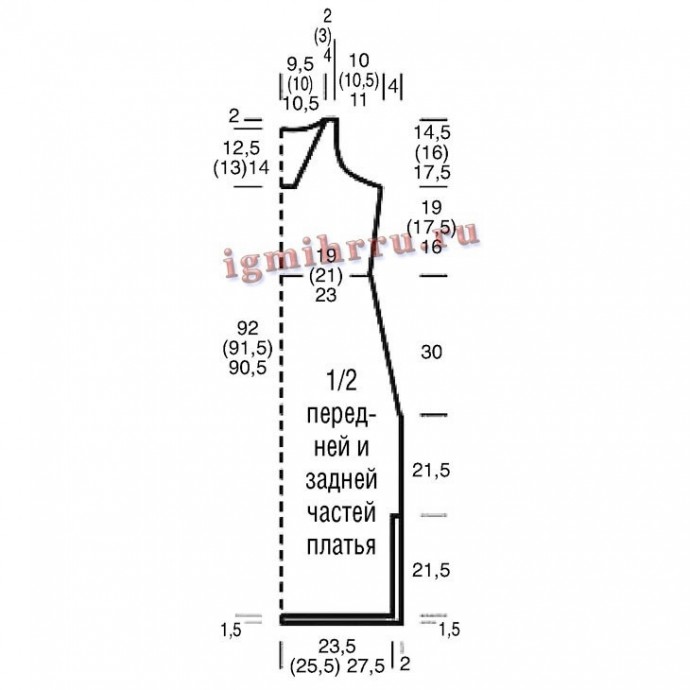 Летнее ажурное платье спицами