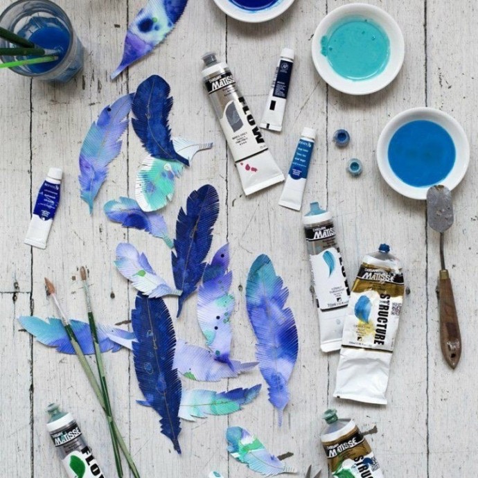 Декоративное панно из бумажных пёрышек Декоративное панно из бумажных пёрышек