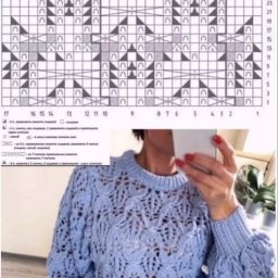 ​Ажурные узоры на спицах для вязания джемперов