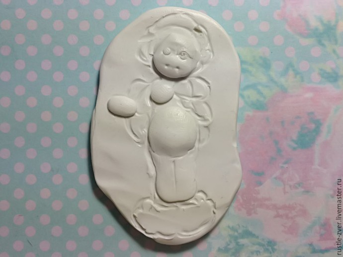 Ангел с розочками из полимерной глины