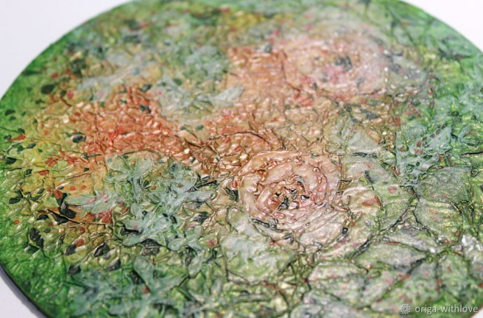 Цветочное панно с фактурным фоном