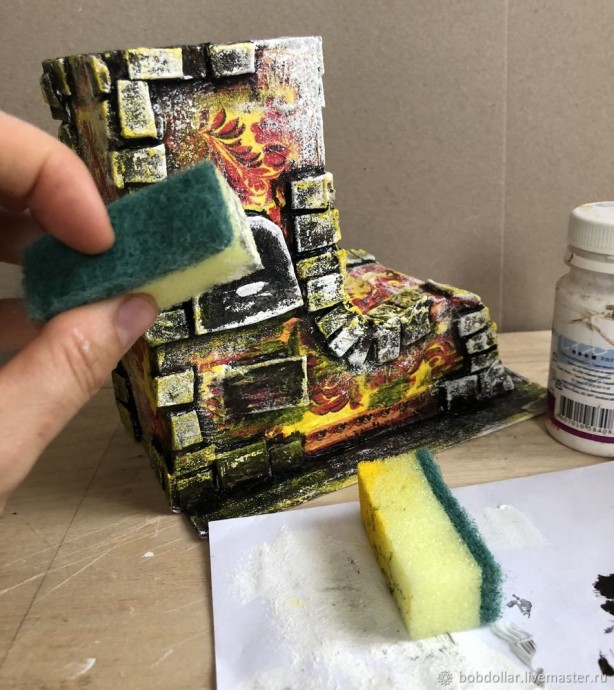 Печка-карандашница из картона Печка-карандашница из картона