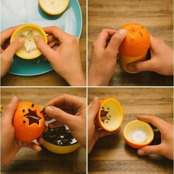 Новогодний декор из апельсинов