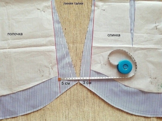 Обработка ластовицы в мужской сорочке