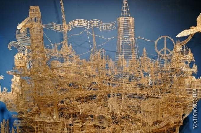 Невероятные скульптуры из зубочисток