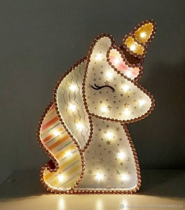 Ночник из картона "Единорожка" Ночник из картона "Единорожка"