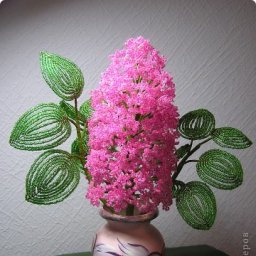 Объемная ветка сирени из бисера