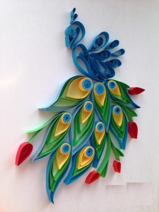 Павлины в технике квиллинг