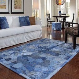 Симпатичные коврики из джинсовых лоскутков