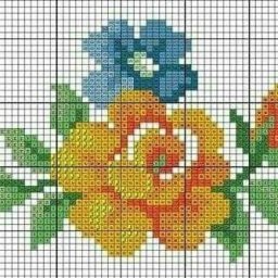 ​Вышиваем маленькие цветочки для открыток