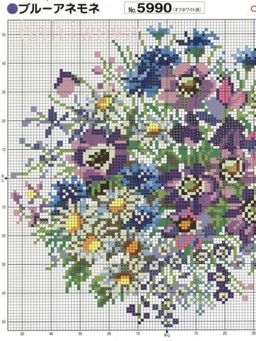 ​Вышивка крестиком: полевые цветы