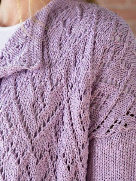 Ажурный кардиган спицами Ажурный кардиган спицами