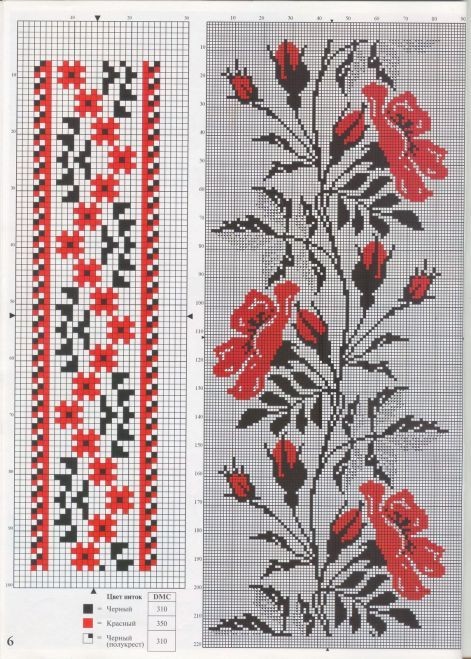 Цветочные орнаменты и бордюры: подборка схем Цветочные орнаменты и бордюры: подборка схем