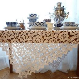 ​Восхитительная вязаная скатерть