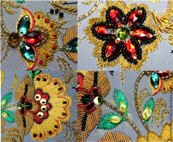 Вышиваем хохлому в разных техниках